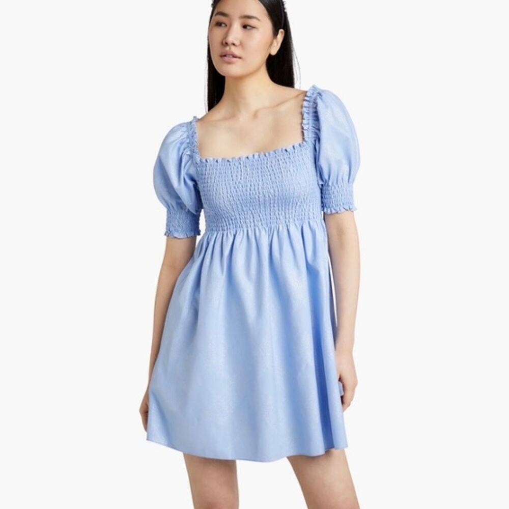 Hill House Home Athena Nap Dress Light Blue Glitter Check